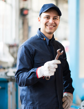 portrait-smiling-mechanic-holding-wrench-his-garage_53419-3997
